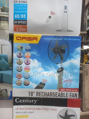 Qasa 18 Inches Rechargeable Fan