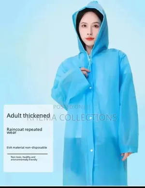 1pc Adult Eva Heavy-Guage Waterproof Vinyl Raincoat