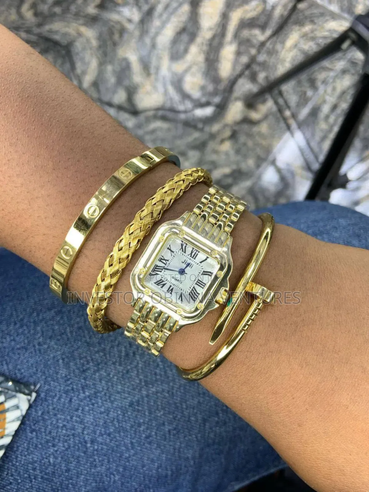 Pretty Watch With Wrist Set