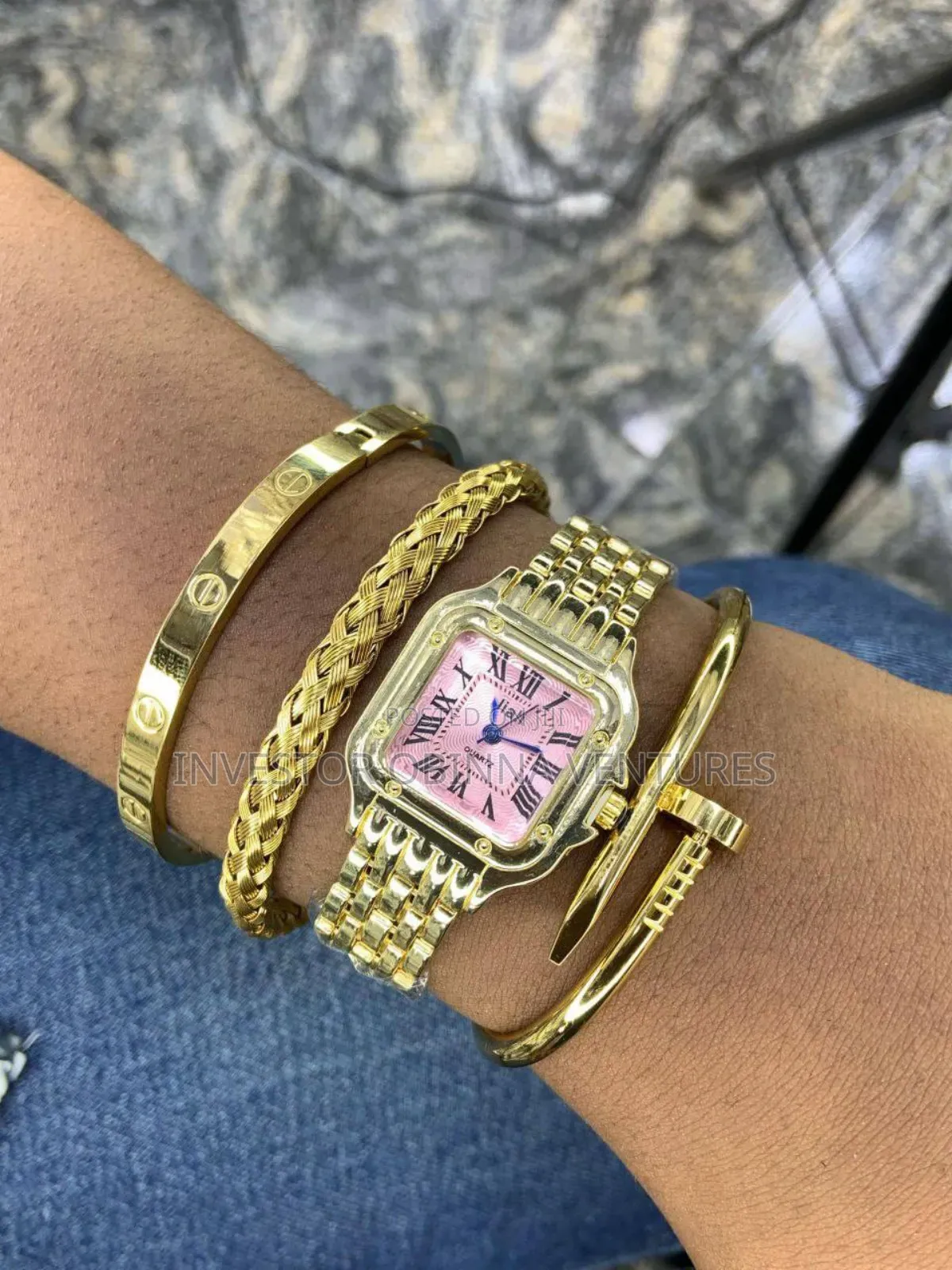 Pretty Watch With Wrist Set