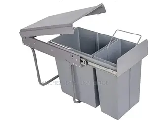 Gray Cabinet Drawer Kitchen Waste Bin (Pull Out)