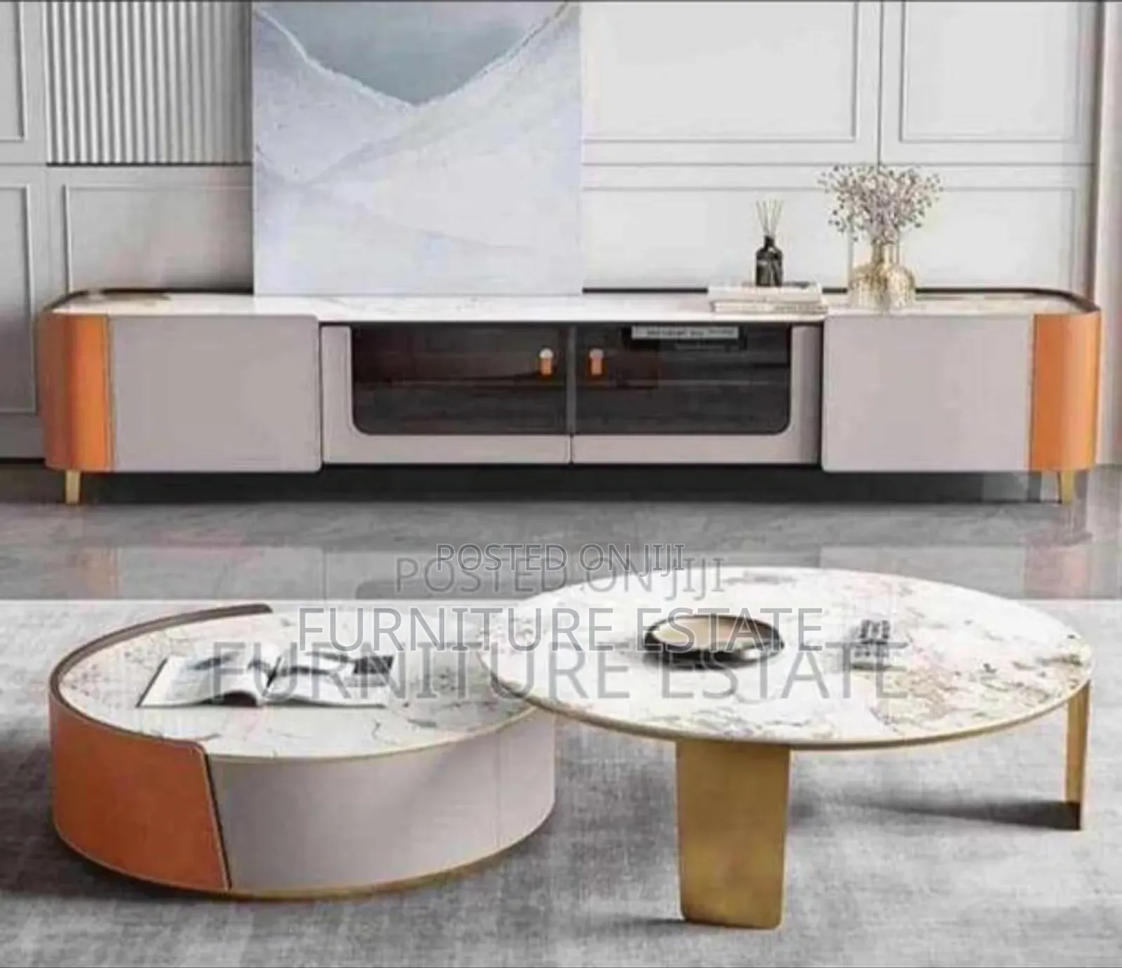 2 In 1 Extendable Marble Centre Table