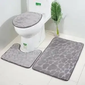 3-Piece Toilet Mat Set Floor Pedestal Lid Cover