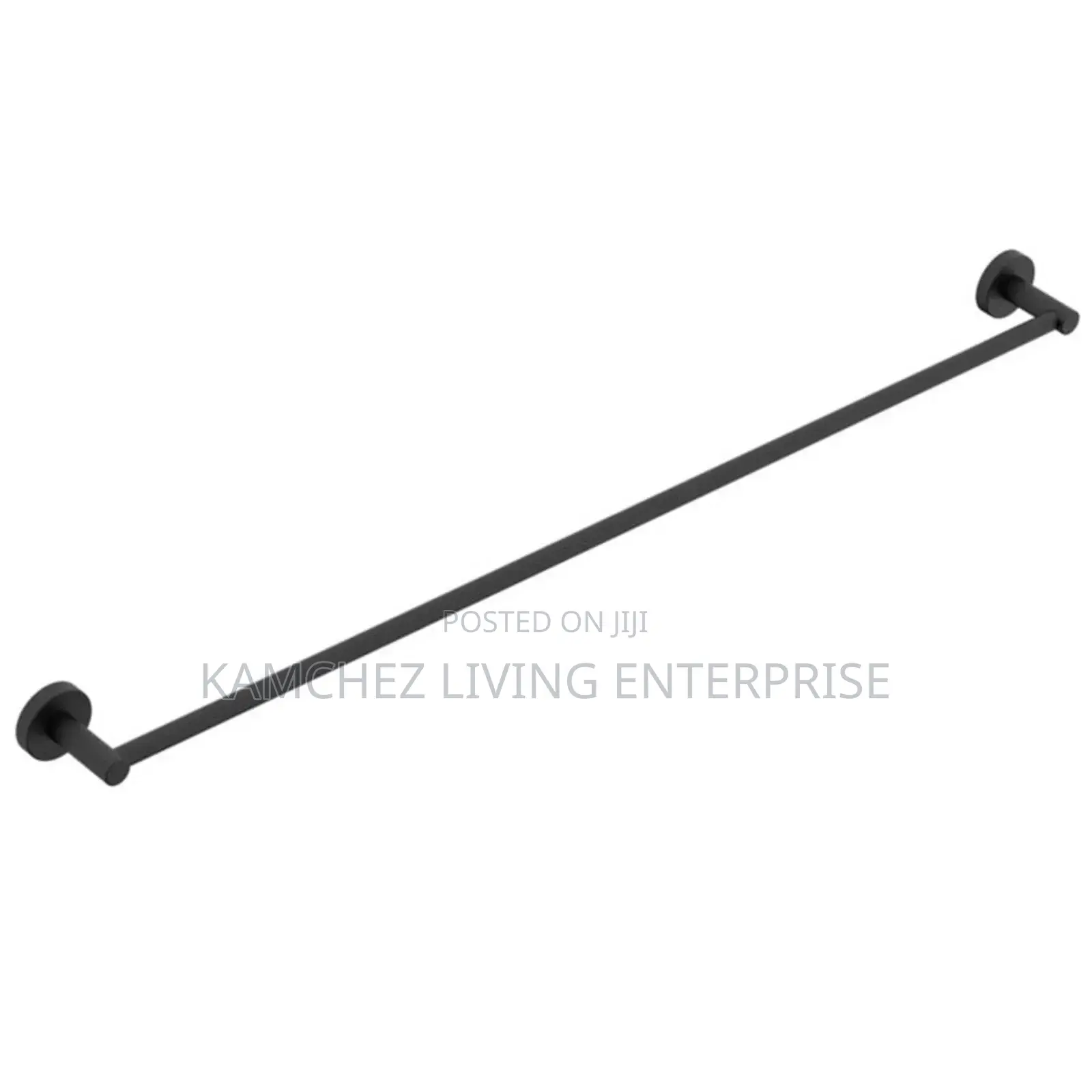 90cm Black Single Towel Rail - 90cm