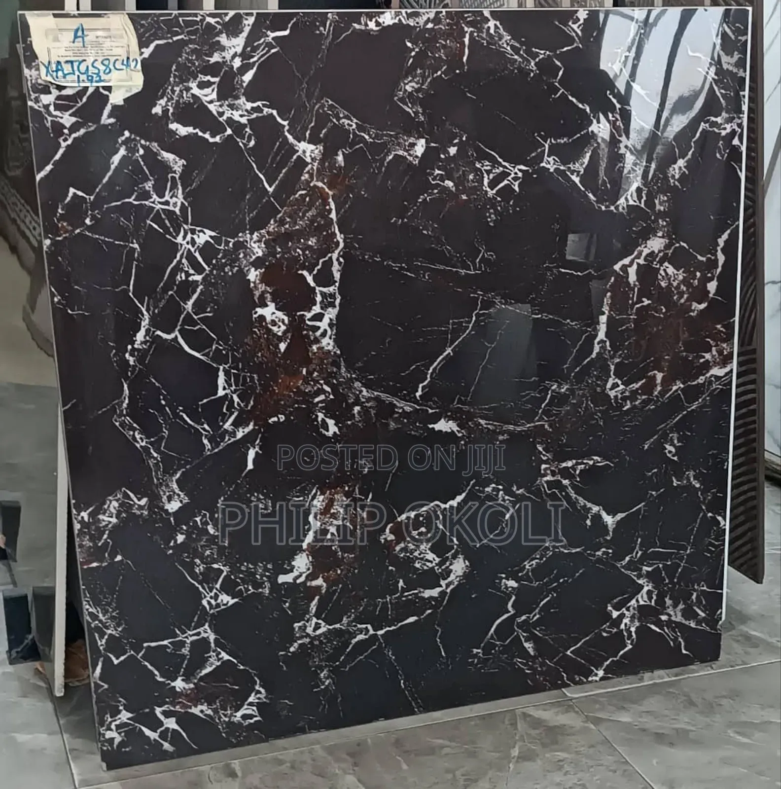 80x80 Black Floor Tiles