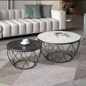Photo - 2 in 1 Black and White Mable Center Table