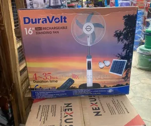 16inches Rechargeable Standing Fan +Panel + 2bulbs
