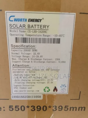 5kwh 24v Cworth LPBF With 5 Years Warranty