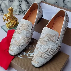 Golden Colour Shoe With Silver Stone