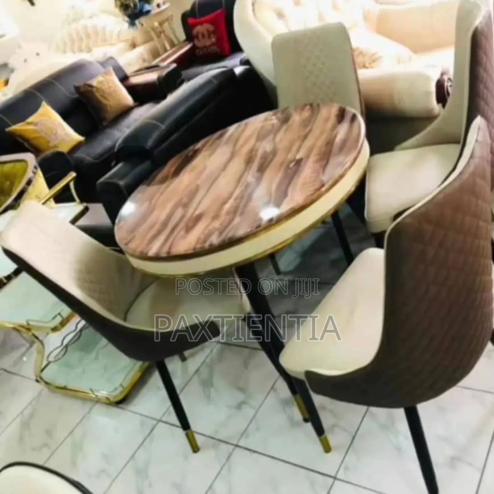 4-Chairs and Dining Table Made With Marble