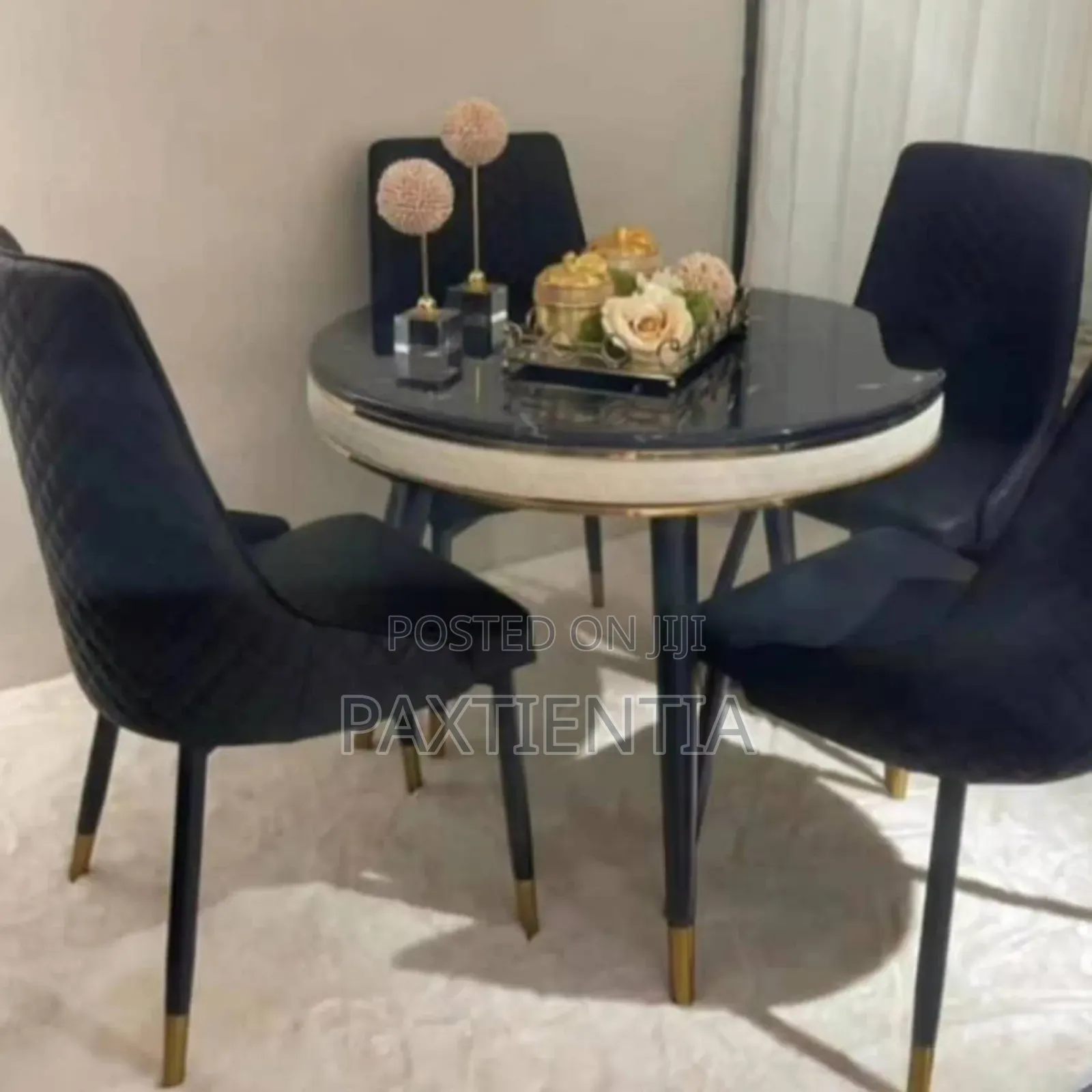 4-Chairs and Dining Table Made With Marble