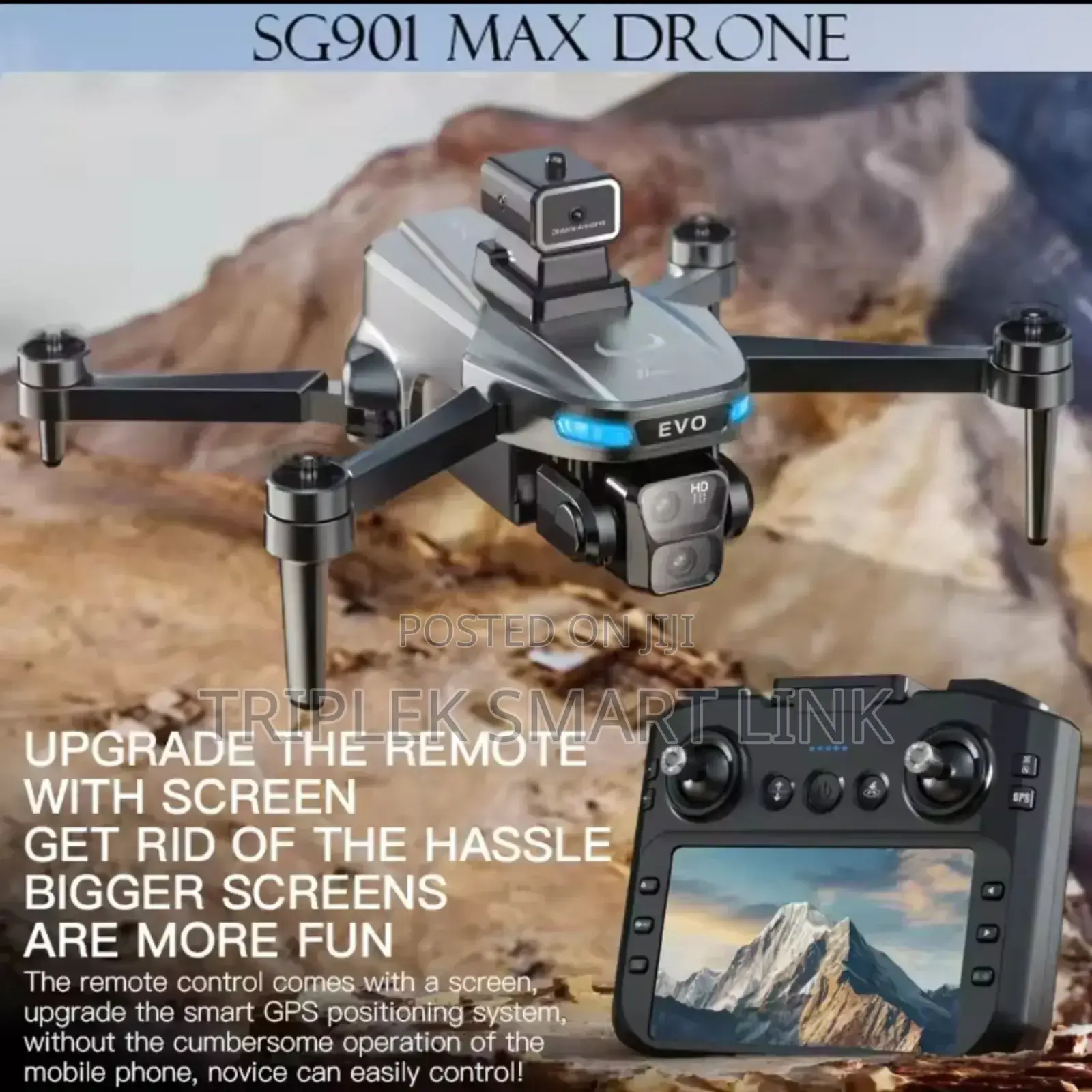 Obstacle Avoidance Screen Remote Control 5g GPS Drone + Extra Battery