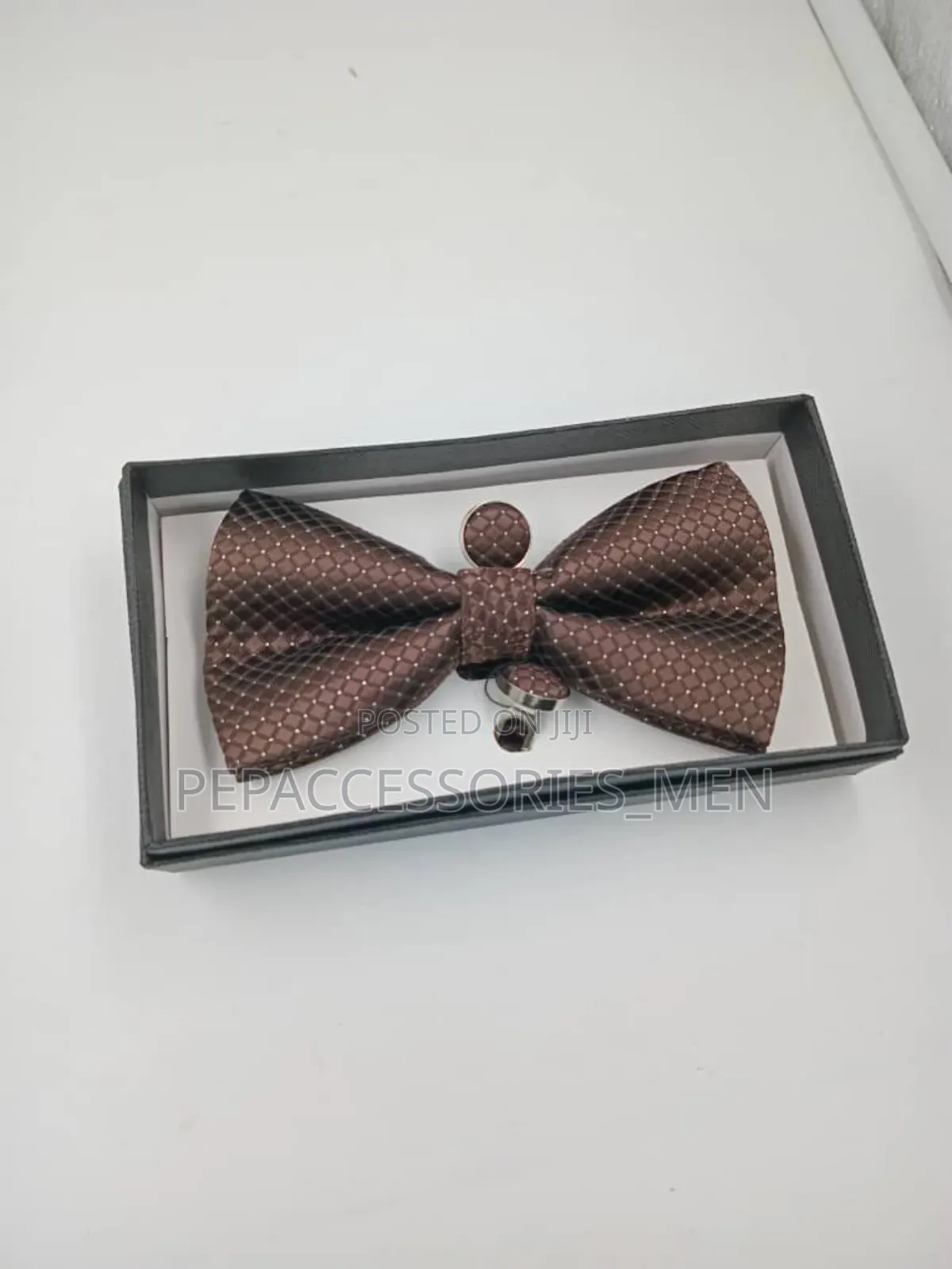 Box Bowtie and Cufflinks