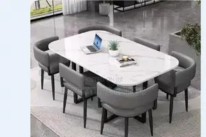6 Seaters Modern Designed Marble Dining Set