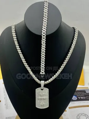 VVS Moissanite Diamond Cuban Necklace, Blade Pendant,Cuba