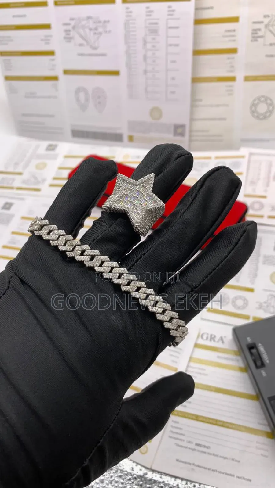 VVS Moissanite Diamond 3d Star Ring With Cuban Bracelet