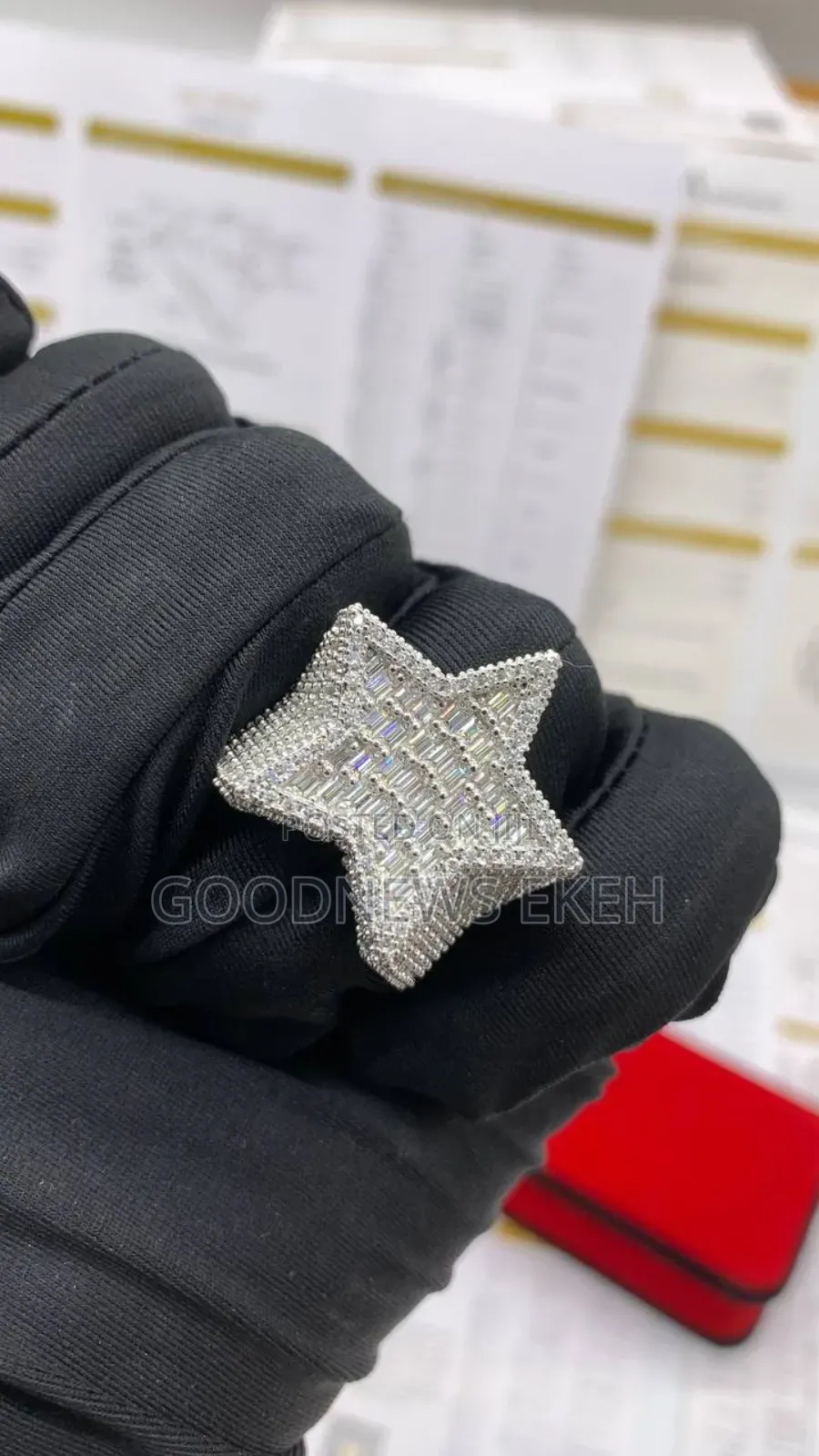 VVS Moissanite Diamond 3d Star Ring With Cuban Bracelet