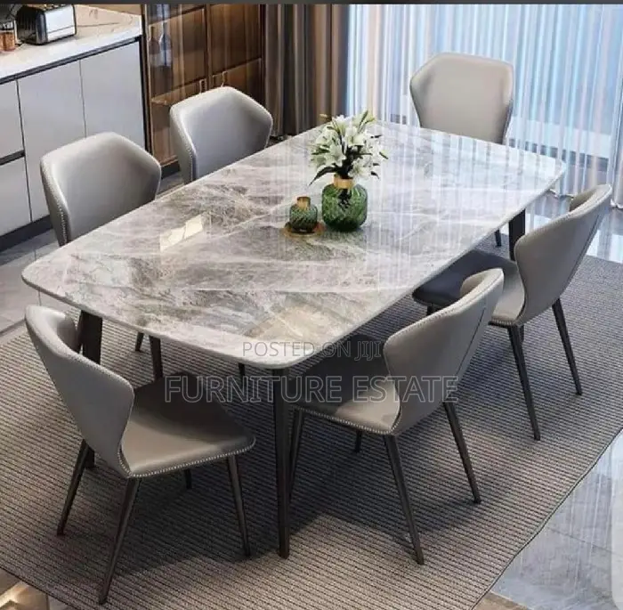 6seaters Luxury Marble Dining Set