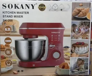 Sokany 1100w (6.2l) Stand Cake Mixer With Rotating Bowl