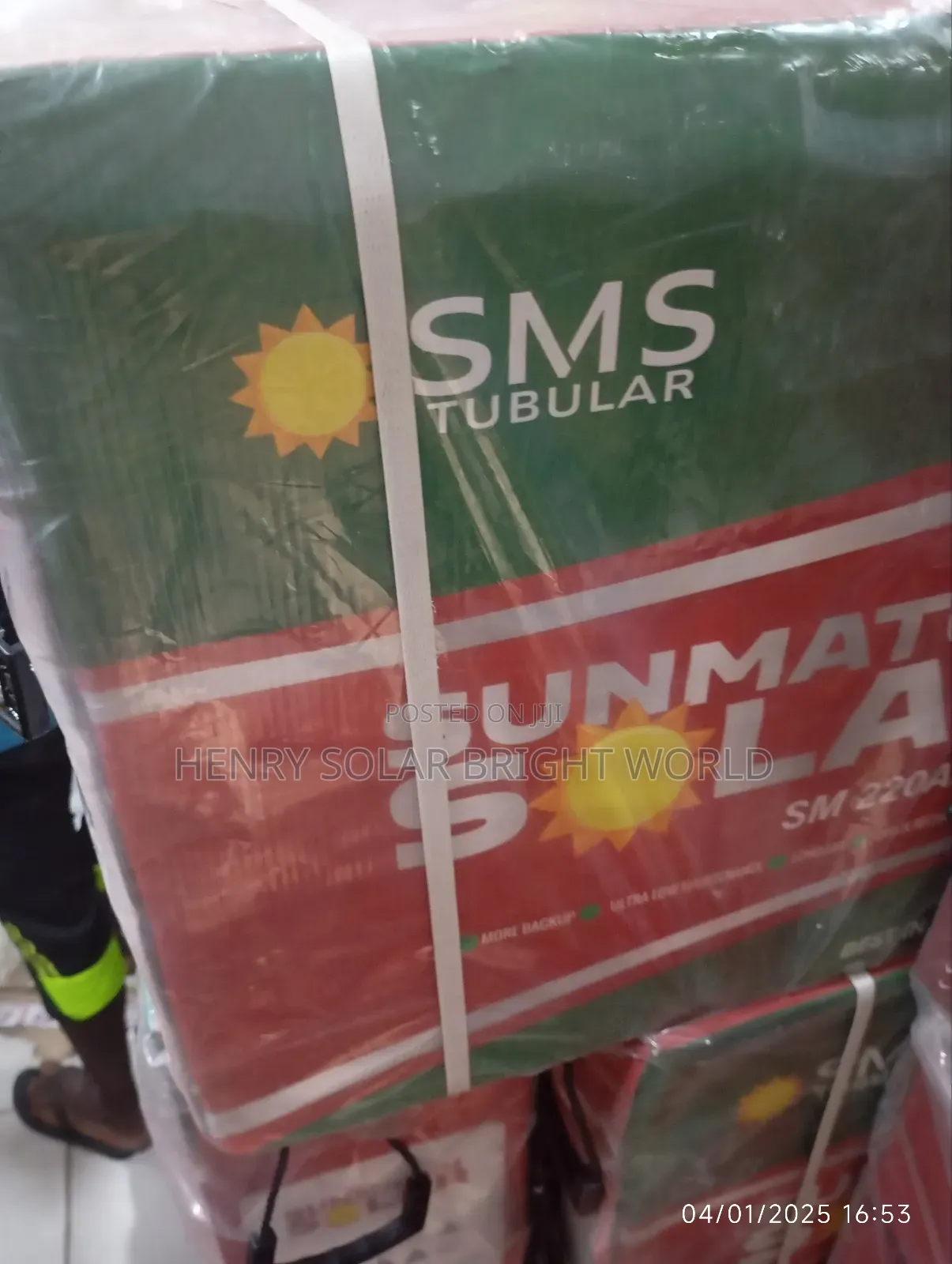 SMS 220ah 12v Tubular Battery
