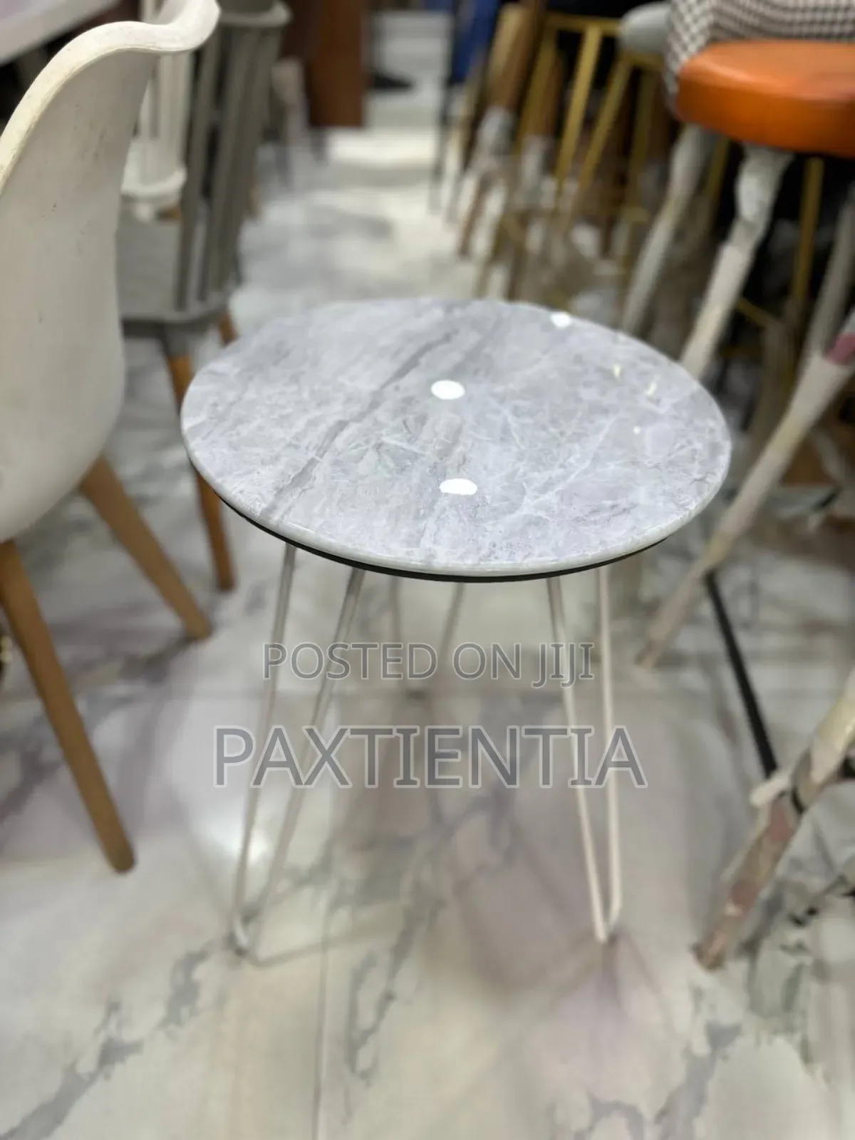 Marble 3 Legged Side Stool