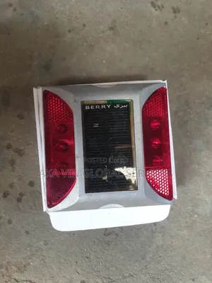 Solar Road Stud Reflector - Aluminium Red Led Light.