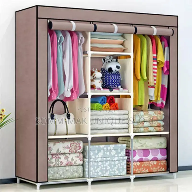 3 Column Mobile Steel Wardrobe Closet