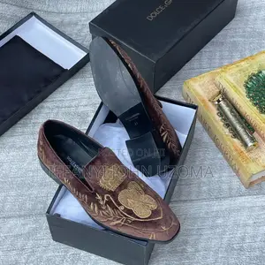 Exclusive Golden Colour Suede Shoe