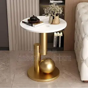 Side Stool With Pure Marble Design