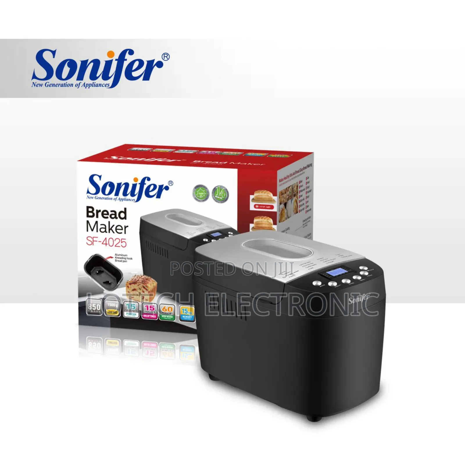 Sonifer Sf-4025 New Kitchen Automatic Bread Maker Machine