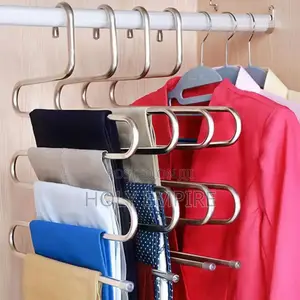 1pc Stainless Steel Pants Rack Five-Layer Multi-Functional