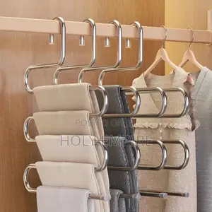 1pc Stainless Steel Pants Rack Five-Layer Multi-Functional