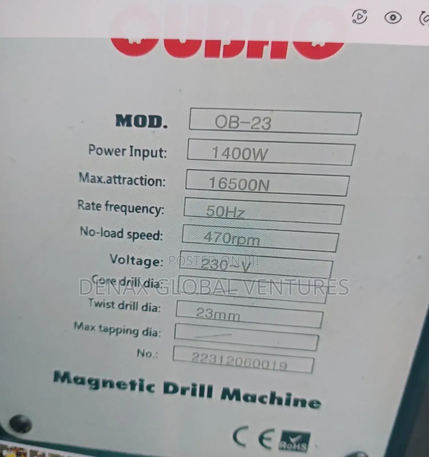 23mm Magnetic/Broach Cutter Machine
