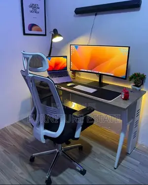 Modern Office Desk With Ergonomic Chair
