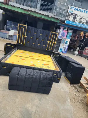 Luxury Bed With Its Dressing Mirror, Drawers and Footrest.