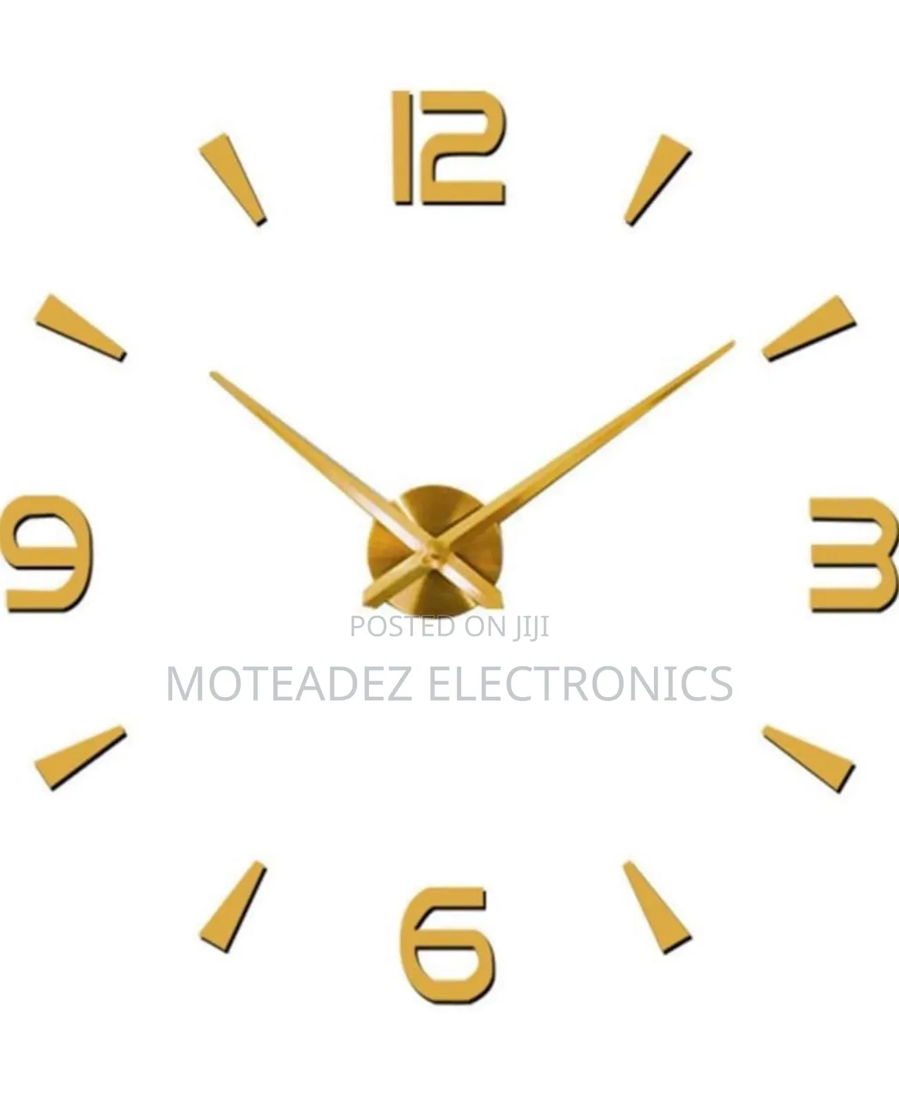 (120cm) 3 D Classic Numbers + Words Design Wall Clock