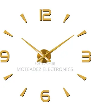 (120cm) 3 D Classic Numbers + Words Design Wall Clock