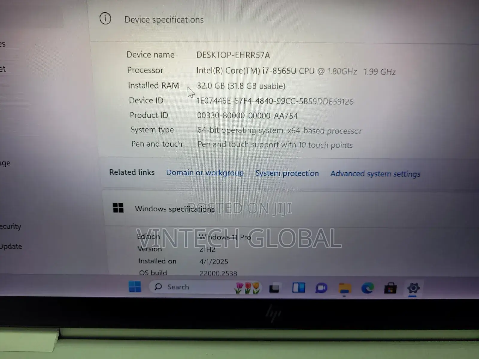 Laptop HP EliteBook 1040 G6 32GB Intel Core I7 SSD 512GB