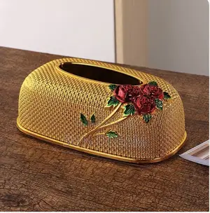 Luxury Golden Tissue Box Storage Box