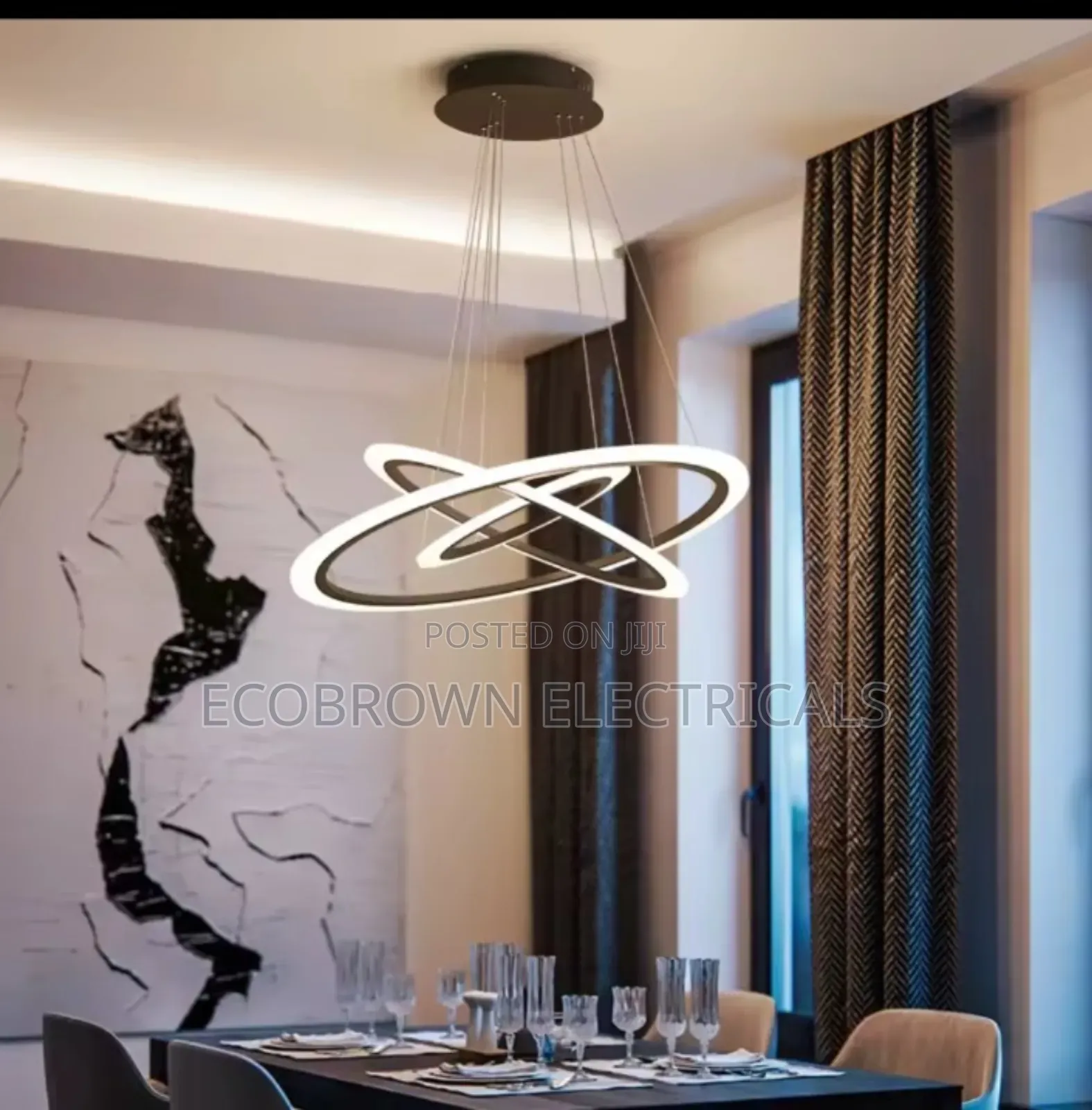 3 Ring Chandelier Light Fixture