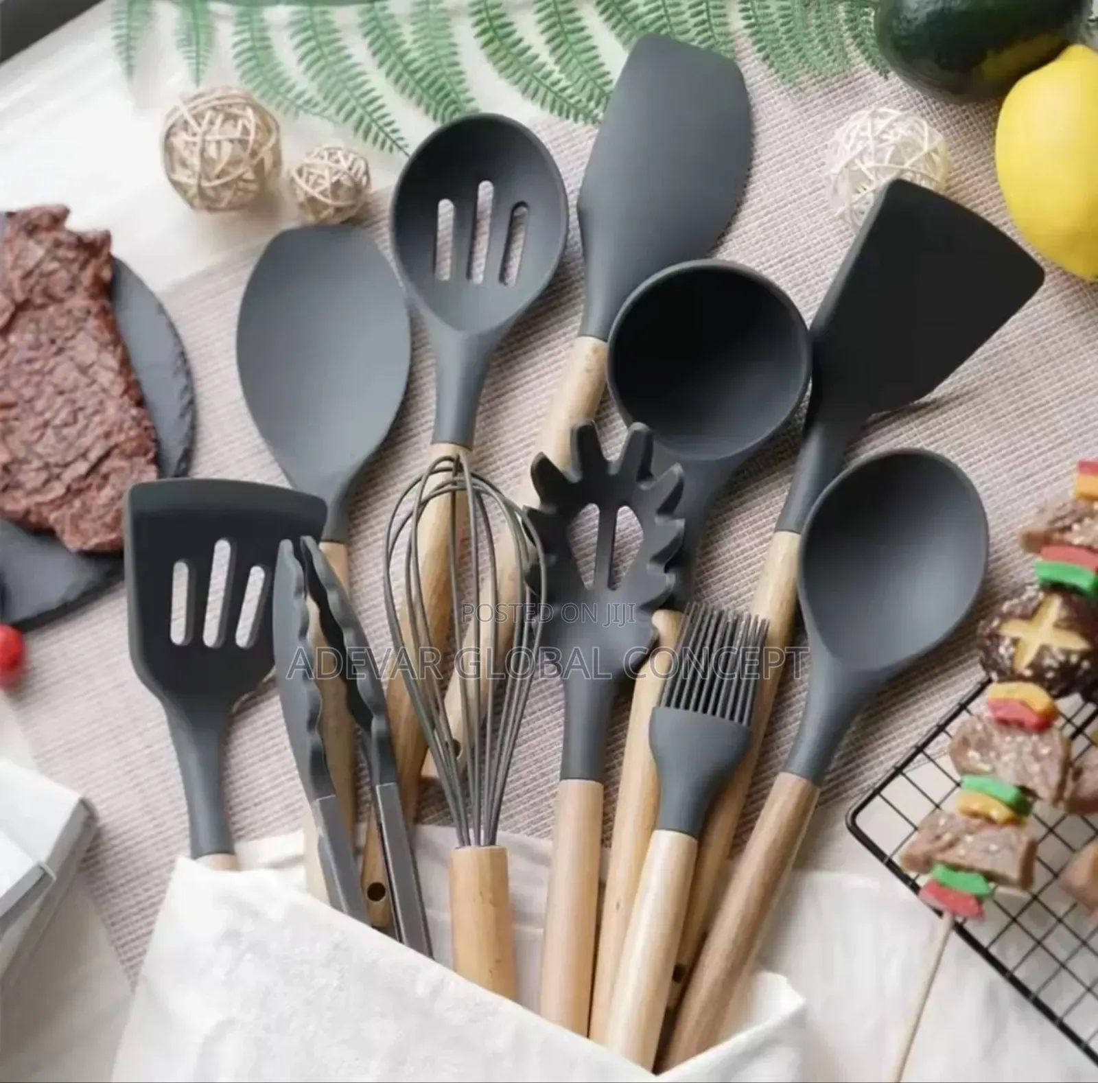 12pcs Silicone Kitchenware Non-Stick Cookware Utensils