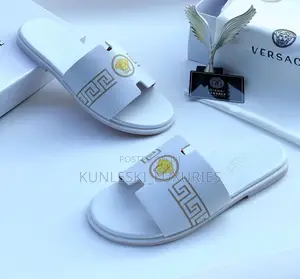 Photo - Original Versace White Leather Slippers