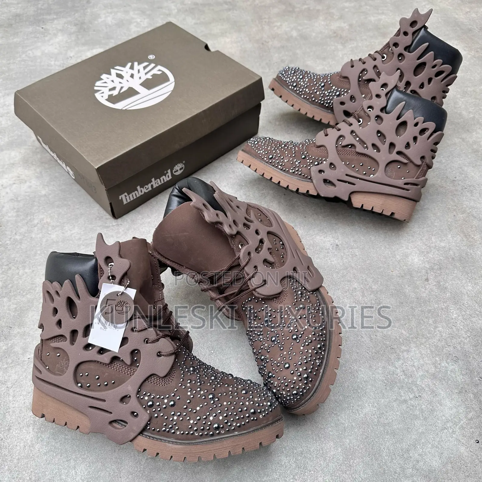 Original Custom Swarovski Pearl Timberland Boot
