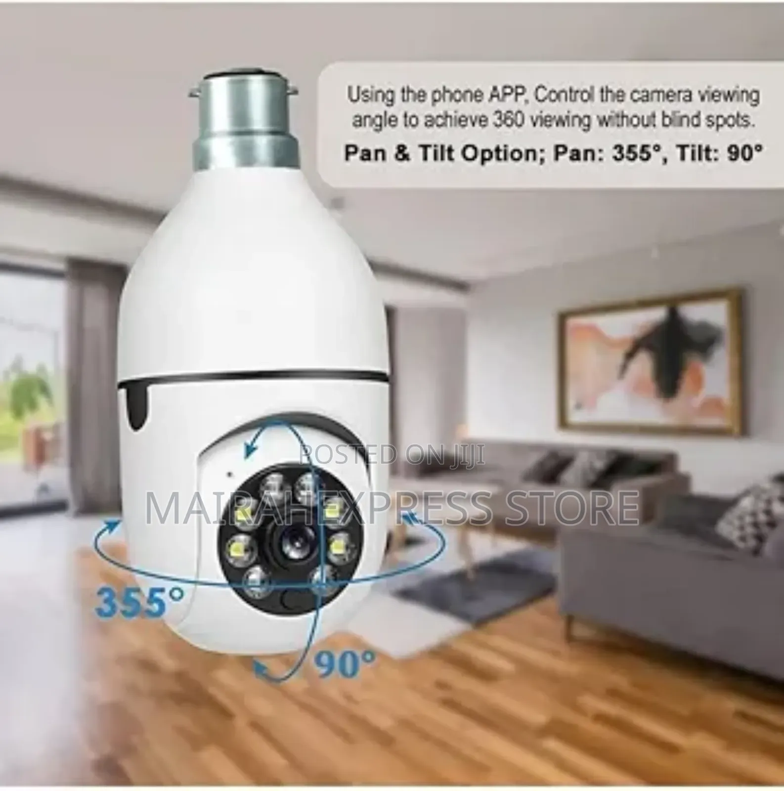 360 Panoramic Mini Ir CCTV 1080p Video Security Light Camera