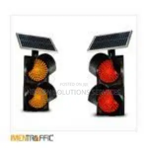 Solar Traffic Light, Battery Powered Flashing Yellow Light