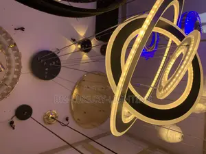 Led 3 Nordic Black Designed Ring Chandelier