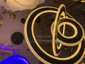 Led 3 Nordic Black Designed Ring Chandelier