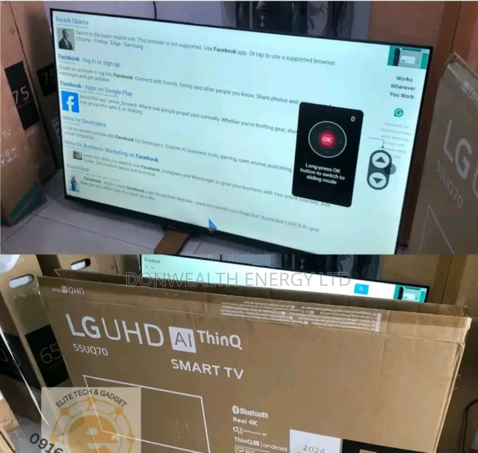 50" Original Lg Led, Internet Access Tv