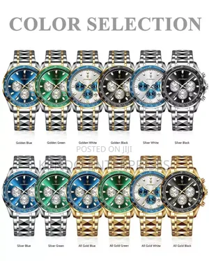 Photo - Poedagar Chain, Chronograph, Silver, Gold, Blue, Green