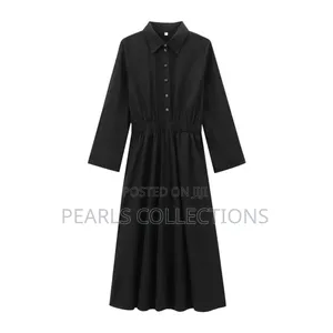 Quality Shirt Dress for Office Corporate Gown in Black Color